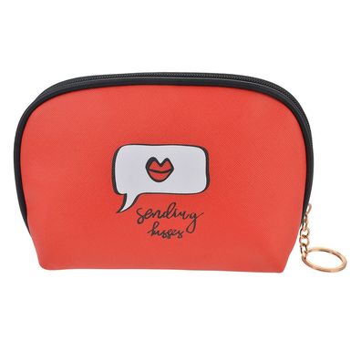 Clayre & Eef Damenkulturtasche 19x5x12 cm Rot Polyester