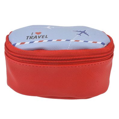 Clayre & Eef Damenkulturtasche 12x8x6 cm Rot Polyester