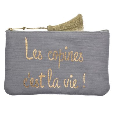 Clayre & Eef Damenkulturtasche 17x11 cm Blau Synthetisch