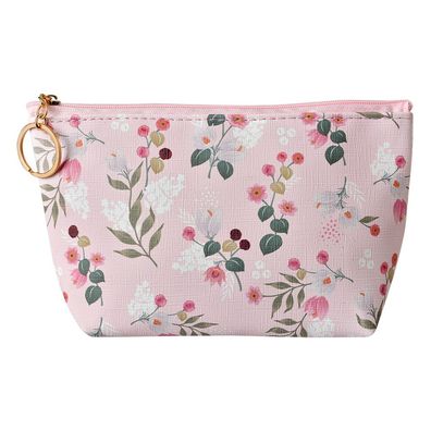 Clayre & Eef Damenkulturtasche 21x5x13 cm Rosa Synthetisch Blumen