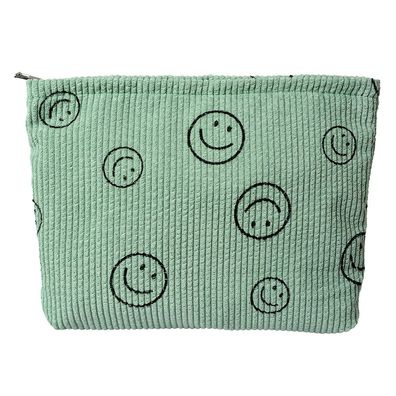 Clayre & Eef Damenkulturtasche 27x5x17 cm Grün Baumwolle smile
