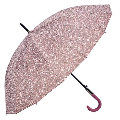 Clayre & Eef Erwachsenen-Regenschirm 90 cm Rosa Polyester Blumen