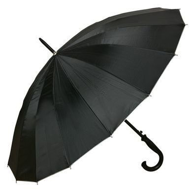Clayre & Eef Erwachsenen-Regenschirm Ø 100x80 cm Schwarz Kunststoff