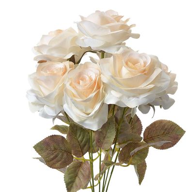 Clayre & Eef Kunstblume Rose 47 cm Weiß Kunststoff (Gr. 16x16x47 cm)