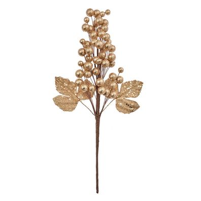 Clayre & Eef Dekoration Ast 34 cm Goldfarbig Kunststoff (Gr. 8x6x34 cm)