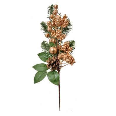 Clayre & Eef Dekoration Ast 33 cm Goldfarbig Kunststoff (Gr. 10x5x33 cm)