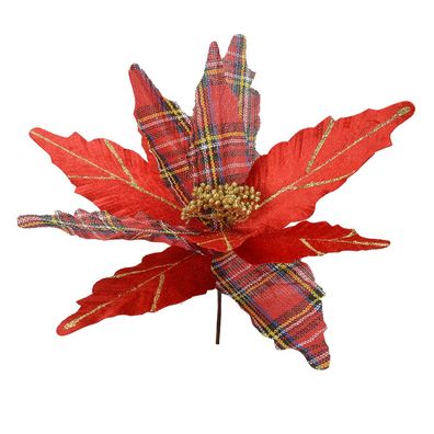 Clayre & Eef Kunstblume Weihnachtsstern Ø 39x24 cm Rot Kunststoff (Gr. Ø 39x24 cm)