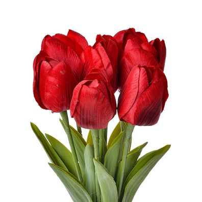 Clayre & Eef Kunstblume Tulpe 32 cm Rot Kunststoff (Gr. 10x10x32 cm)