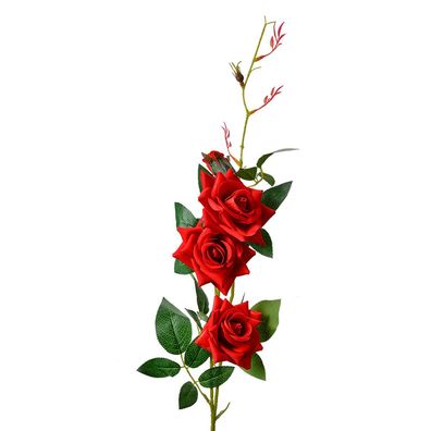 Clayre & Eef Kunstblume Rose 83 cm Rot Kunststoff (Gr. 12x8x83 cm)