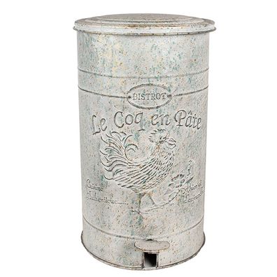 Clayre & Eef Treteimer 26x30x45 cm Grau Metall (Gr. 26x30x45 cm)