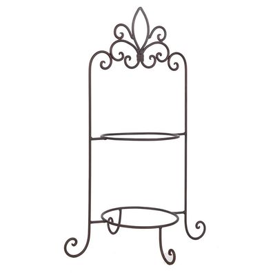 Clayre & Eef Etagere für 2 Teller 38x30x57 cm Braun Eisen (Gr. 38x30x57 cm)