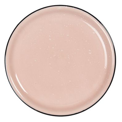 Clayre & Eef Frühstücksteller Ø 22 cm Rosa Keramik (Gr. Ø 22x3 cm)