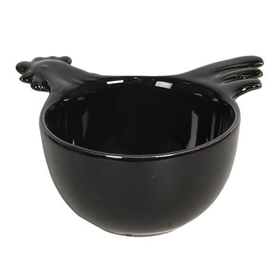 Clayre & Eef Messlöffel 14x13x7 cm Schwarz Keramik Hahn (Gr. 14x13x7 cm)