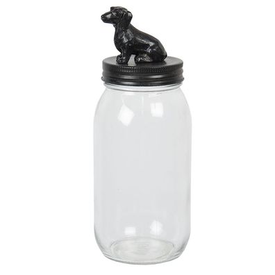 Clayre & Eef Vorratsglas Ø 8x22 cm Glas Hund (Gr. Ø 8x22 cm)