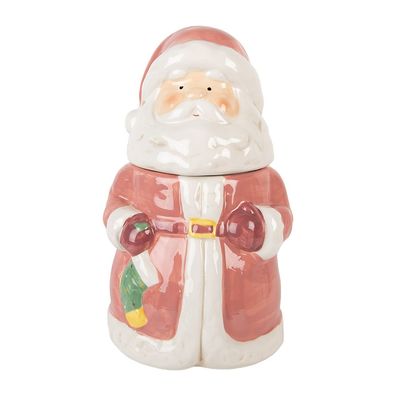 Clayre & Eef Vorratsglas Weihnachtsmann Ø 15x26 cm Rosa Keramik (Gr. Ø 15x26 cm)