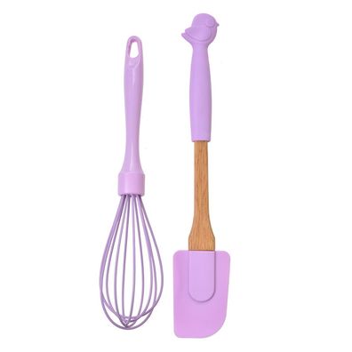 Clayre & Eef Küchenutensilien 2er-S Vogel 28x5 / 26x6 cm Violett Kunststoff