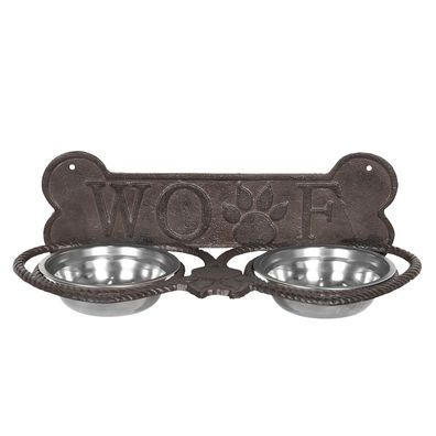 Clayre & Eef Krippenhund 39x18x12 cm Braun Eisen Hundeknochen
