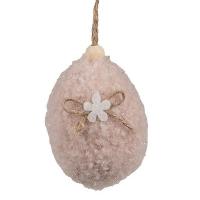 Clayre & Eef Oster-Anhänger Ei 7 cm Rosa Synthetisch (Gr. Ø 5x7 cm)