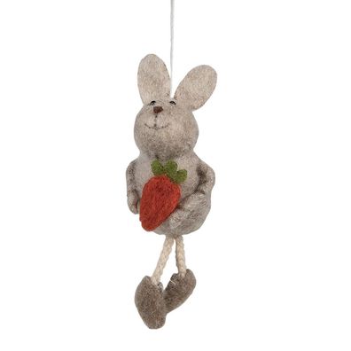 Clayre & Eef Oster-Anhänger Kaninchen 13 cm Beige Synthetisch (Gr. 4x3x13 cm)