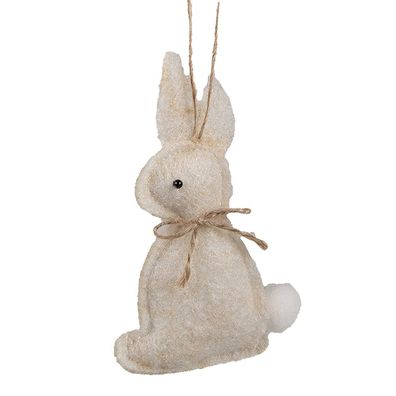 Clayre & Eef Oster-Anhänger Kaninchen 10 cm Beige Baumwolle (Gr. 6x1x10 cm)
