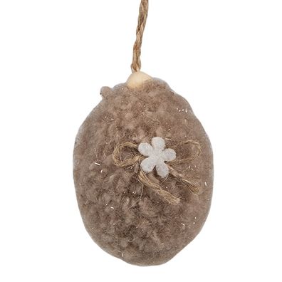 Clayre & Eef Oster-Anhänger Ei 7 cm Braun Synthetisch (Gr. Ø 5x7 cm)