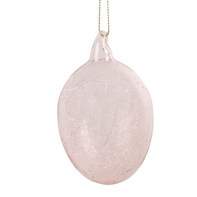 Clayre & Eef Oster-Anhänger Ei Ø 6x10 cm Rosa Glas (Gr. Ø 6x10 cm)