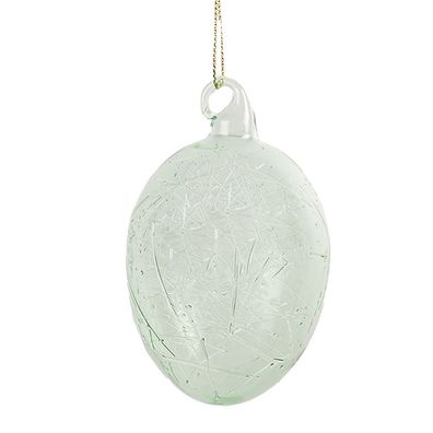Clayre & Eef Oster-Anhänger Ei Ø 6x10 cm Grün Glas