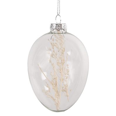 Clayre & Eef Oster-Anhänger Ø 7x10 cm Transparant Glas