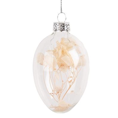 Clayre & Eef Oster-Anhänger Ei Ø 5x8 cm Transparant Glas (Gr. Ø 5x8 cm)