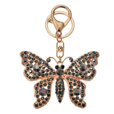 Clayre & Eef Schlüsselanhänger Schmetterling 6x2x8 cm Goldfarbig Metall