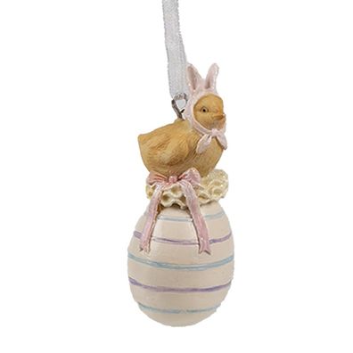 Clayre & Eef Oster-Anhänger Küken 7 cm Gelb Kunststoff (Gr. 3x3x7 cm)