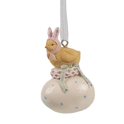 Clayre & Eef Oster-Anhänger Küken 7 cm Gelb Kunststoff (Gr. 4x3x7 cm)