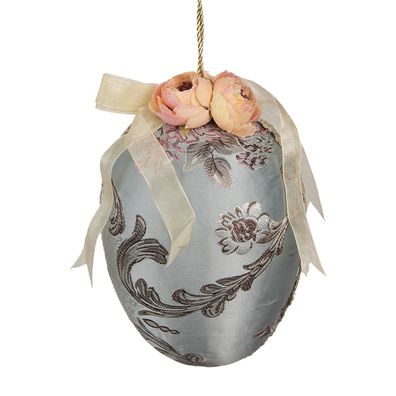 Clayre & Eef Oster-Anhänger Ei Ø 15x21 cm Blau Textil (Gr. Ø 15x21 cm)