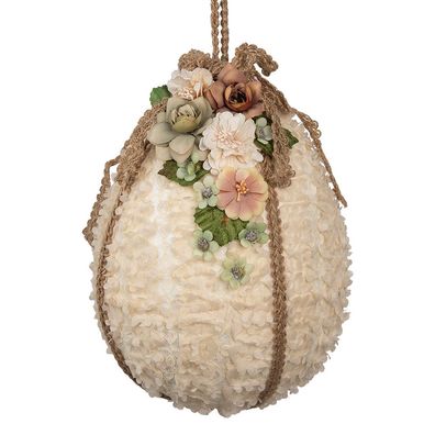 Clayre & Eef Oster-Anhänger Ei Ø 20x29 cm Beige Textil (Gr. Ø 20x29 cm)
