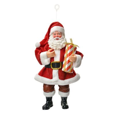 Clayre & Eef Weihnachtsanhänger Weihnachtsmann 17 cm Rot Textil (Gr. 10x6x17 cm)