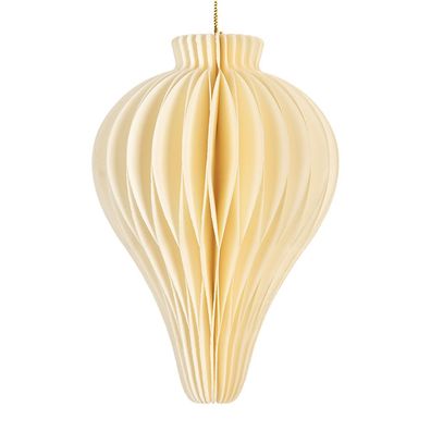 Clayre & Eef Weihnachtsanhänger Ø 8x10 cm Beige Papier (Gr. Ø 8x10 cm)