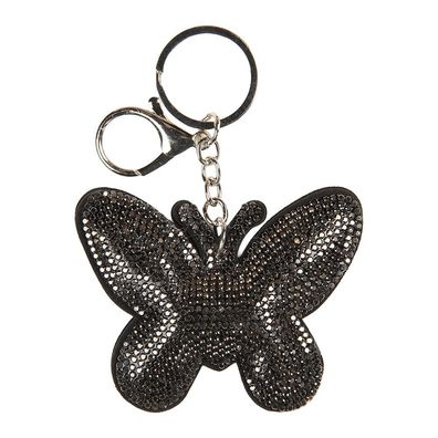 Clayre & Eef Schlüsselanhänger Schmetterling 8x2x11 cm Silberfarbig Synthetisch