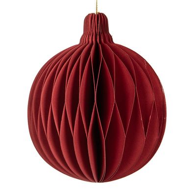 Clayre & Eef Weihnachtsanhänger Ø 8x10 cm Rot Papier (Gr. Ø 8x10 cm)