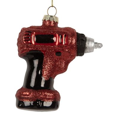 Clayre & Eef Weihnachtsanhänger 9x4x10 cm Rot Glas (Gr. 9x4x10 cm)