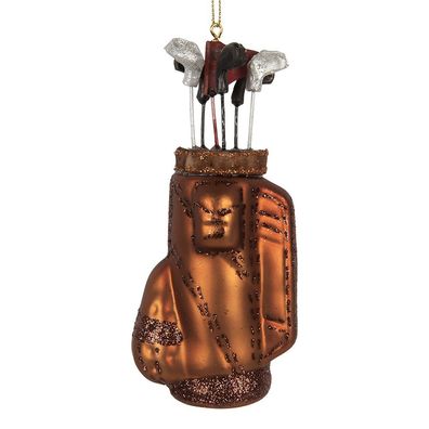 Clayre & Eef Weihnachtsanhänger 6x4x13 cm Braun Glas (Gr. 6x4x13 cm)