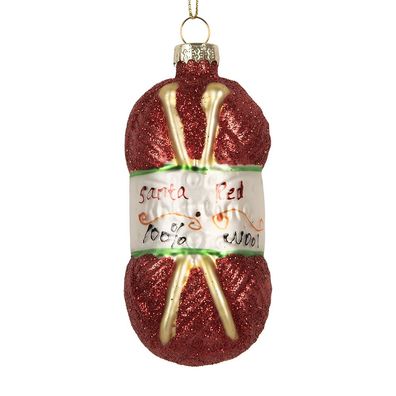 Clayre & Eef Weihnachtsanhänger Ø 5x10 cm Rot Glas (Gr. 8x8x8 cm)