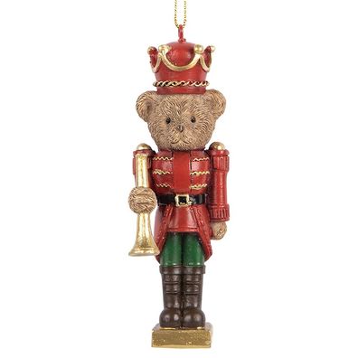 Clayre & Eef Weihnachtsanhänger Bär 11 cm Braun Kunststoff (Gr. 4x4x11 cm)