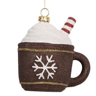 Clayre & Eef Weihnachtsanhänger 9x7x10 cm Braun Kunststoff Tassen (Gr. 9x7x10 cm)