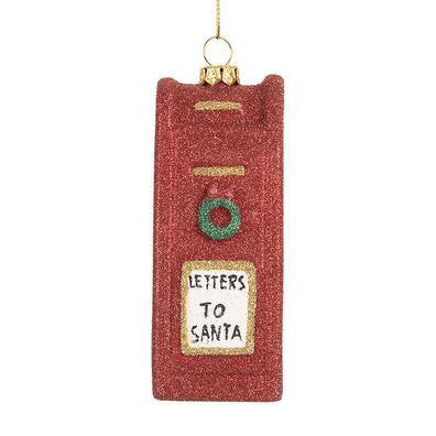 Clayre & Eef Weihnachtsanhänger Briefkasten 5x4x11 cm Rot Kunststoff (Gr. 5x4x11 cm)