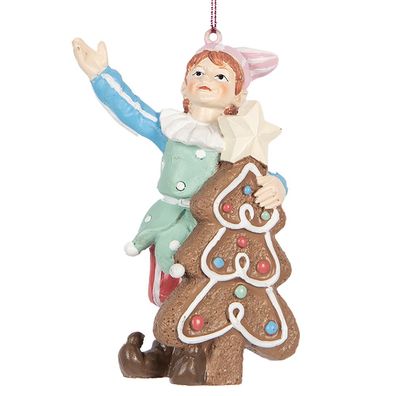 Clayre & Eef Weihnachtsanhänger Zwerg 11 cm Grün Kunststoff (Gr. 8x4x11 cm)