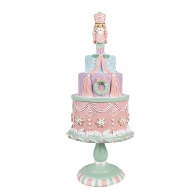 Clayre & Eef Dekorationsfigur Kuchen Ø 17x42 cm Rosa Kunststoff (Gr. Ø 17x42 cm)
