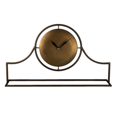 Clayre & Eef Tischuhr 58x33 cm Kupferfarbig Eisen (Gr. 58x11x33 cm / 1xAA)
