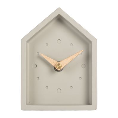 Clayre & Eef Tischuhr 10x4x13 cm Grau Metall (Gr. 10x4x13 cm / 1xAA)