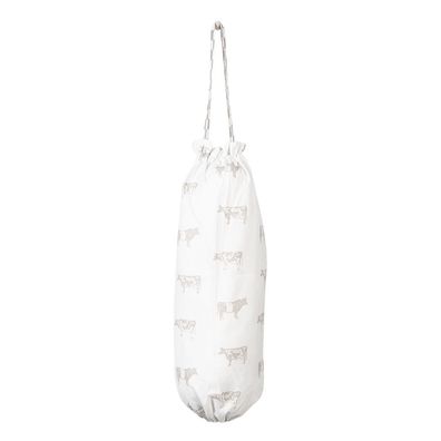 Clayre & Eef Taschenaufbewahrung 23x48 cm Beige Weiß Baumwolle Kühe (Gr. 23x1x48 cm)