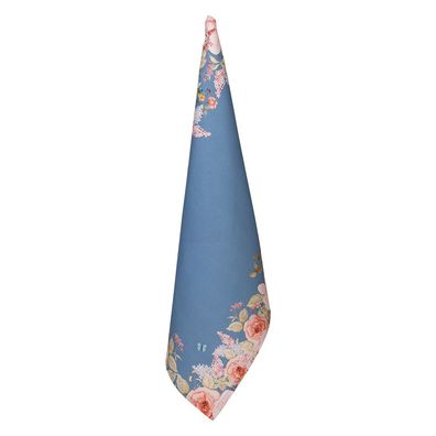 Clayre & Eef Geschirrtuch 50x70 cm Blau Baumwolle Blumen (Gr. 50x70 cm)